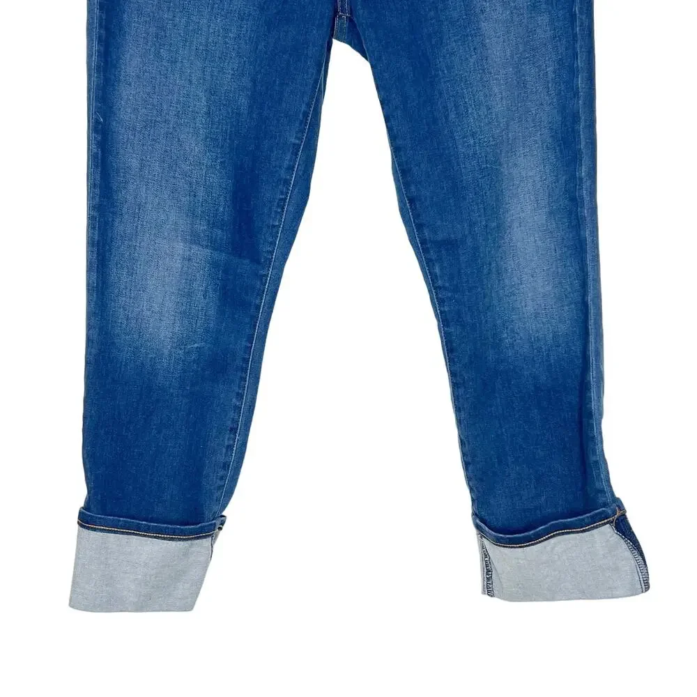 HENRY & BELLE Ideal Crop Skinny Jeans Cuffed Mid Rise Medium Wash Denim Size 31